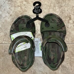 CROCS Kids' Camouflage Clog Sandals in Green and Brown